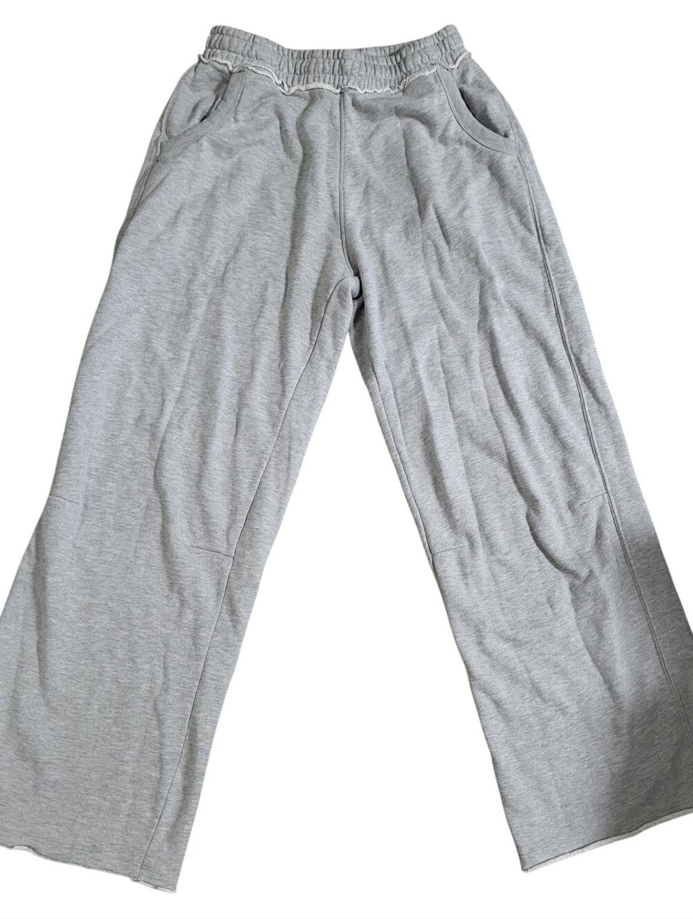 Jaded London Gray Cotton Wide-Leg Knit Men's Sweatpants XS Casual